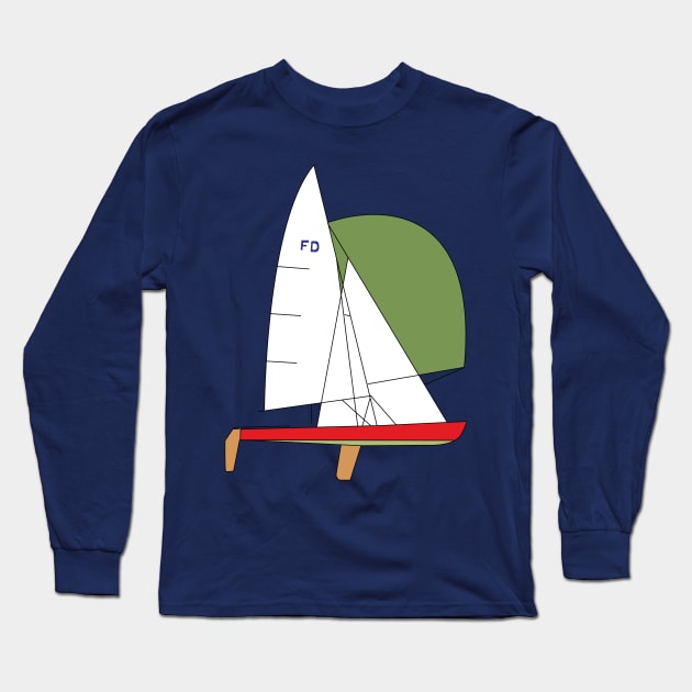 Flying Dutchman Sailboat Long Sleeve T-Shirt by CHBB